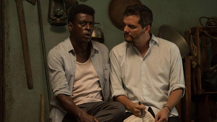 Seu Jorge e Wagner Moura nas gravações de "Marighella" - Divulgação