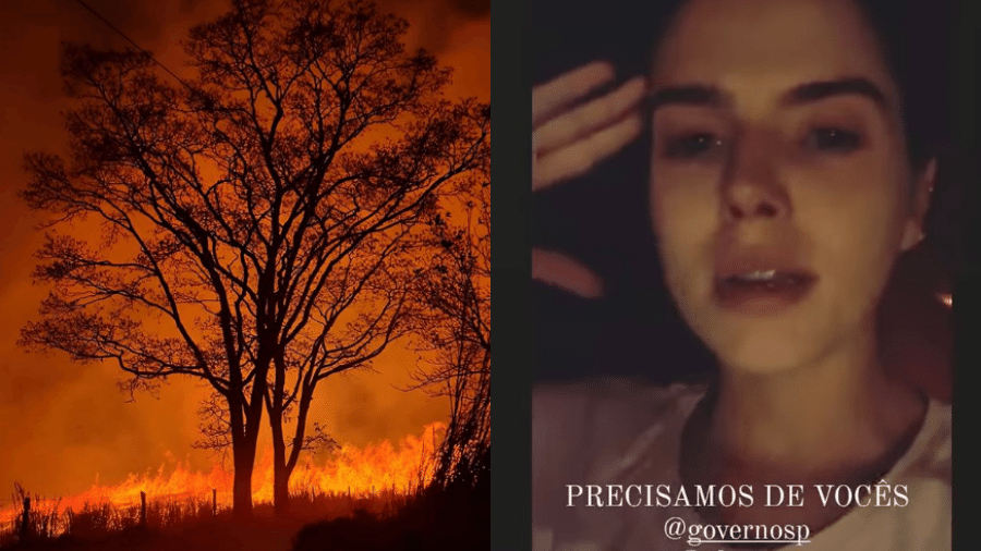 GIovanna Lancellotti mostrou avanço de incêndio florestal nos arredores de seu sítio em São João da Boa Vista - Reprodução/Instagram/@gilancellotti