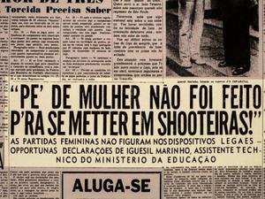 Notícia de jornal contrária à prática de futebol por mulheres - Arquivo Nacional/Museu do Futebol - Arquivo Nacional/Museu do Futebol