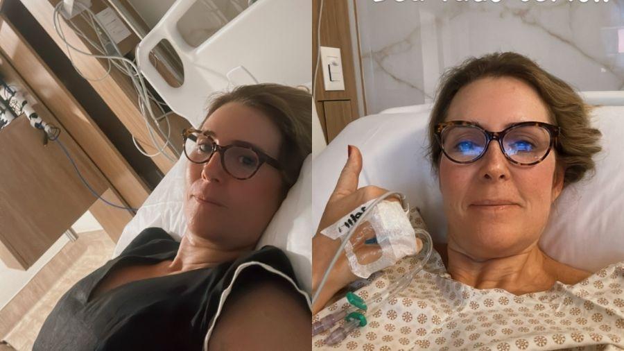 Renata Capucci compartilhou fotos em cama de hospital