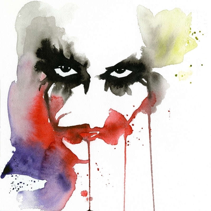 O Coringa de Heath Ledger na pintura em aquarela de Clementine Campardou - Reprodução/Clementine Campardou