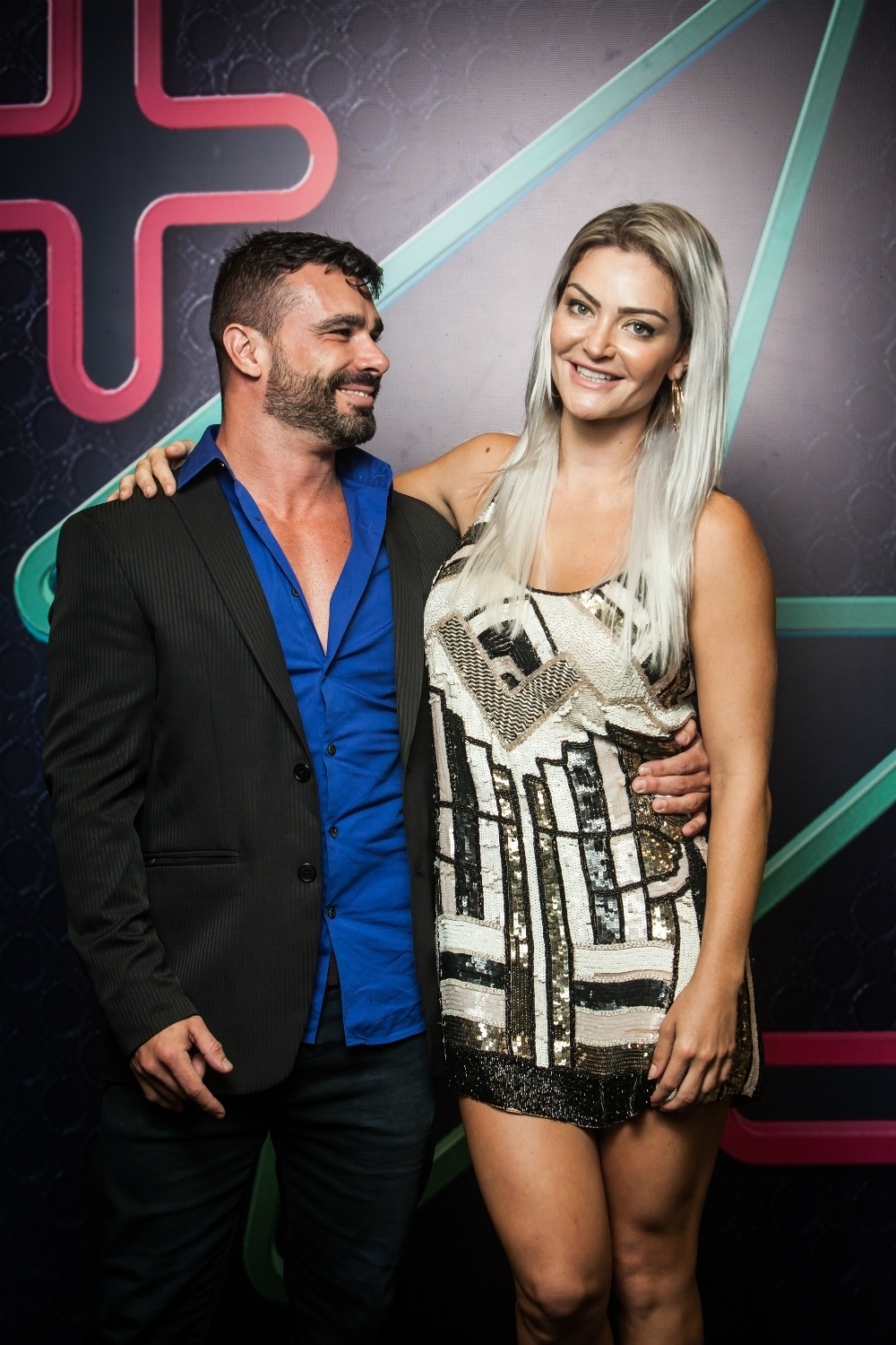 Laura Keller e Jorge Sousa  são participantes do "Power Couple" - Edu Moraes/Record