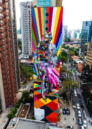 mural do artista Eduardo Kobra em São Paulo - Divulgação - Divulgação