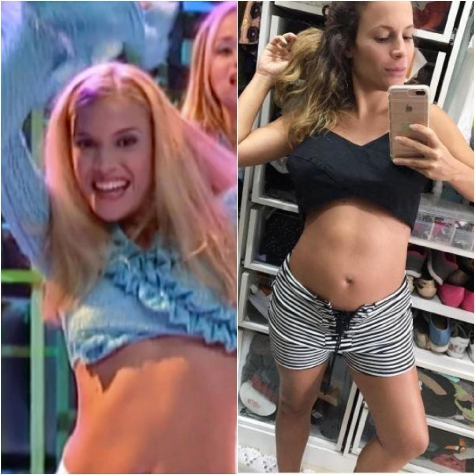 Maíra Charken aos 20 anos, sonhava em sair de Campinas, mas como os pais só deixavam a vir para o Rio com um emprego garantido, ela inscreveu em um concurso do Balé do Faustão em 1999. Passou, ficou dois anos e resolveu alcançar outros voos. Maíra chegou às finais do reality show musical Popstars, do SBT, 2002. Depois disso, virou atriz , apresentadora e está prestes a se tornar mãe de Gael - Reprodução TV Globo/Instagram/Montagem UOL