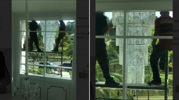 Graciele Lacerda mostra lustre gigante na área externa da mansão em que mora com Zezé Di Camargo - Reprodução/Instagram - Reprodução/Instagram