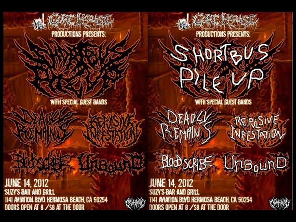 Teoricamente, um pôster de festival era para ser informativo. Não foi o que ocorreu com este, de um festival que rolou em 2012 em Hermosa Beach, na Califórnia. Do lado esquerdo, as logos originais. Do lado direito, o gabarito para lê-las. Nas imagens a seguir, veja as logos de bandas de metal mais difíceis de ler: - Reprodução