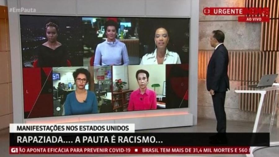 No início de junho o "Em Pauta", na GloboNews, reuniu apenas jornalistas negros para discutir racismo - Reprodução