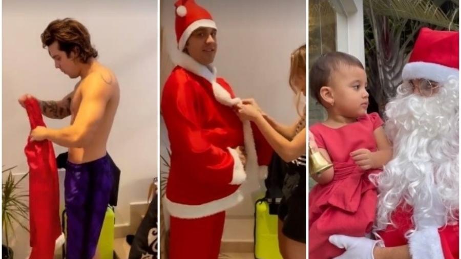 Luan Santana se veste de Papai Noel e faz surpresa para afilhada - Reprodução/Instagram