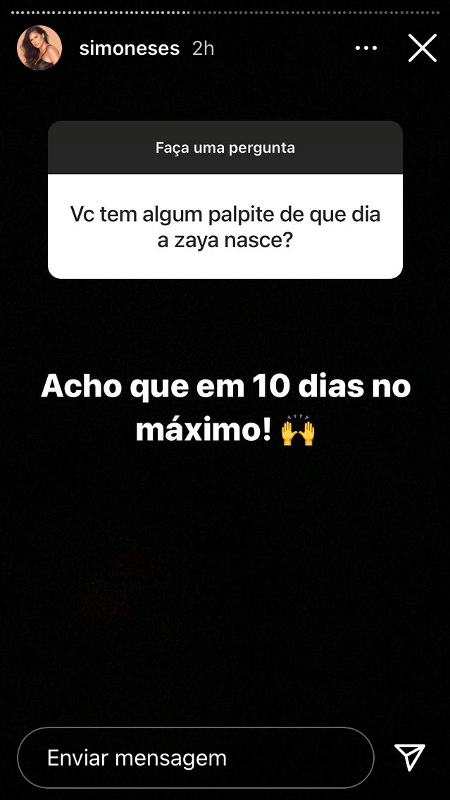 Simone respondeu fãs no Instagram Stories - Reprodução/Instagram - Reprodução/Instagram