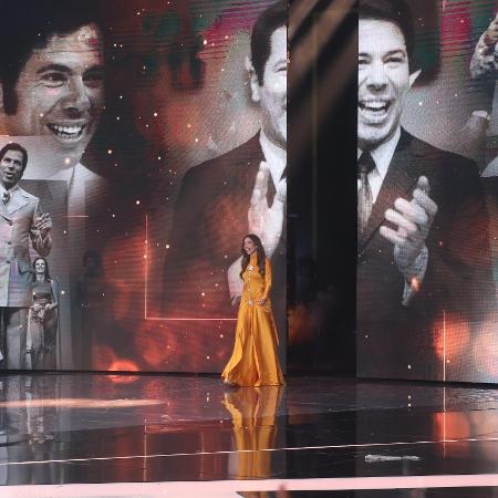 Patricia Abravanel, apresentadora e filha de Silvio Santos na homenagem ao pai