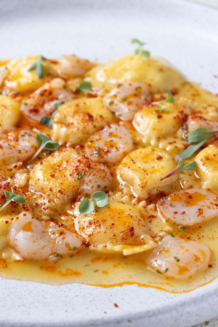 Ravioli e vieiras, do Borgo Mooca Ravioli e vieiras, do Borgo Mooca