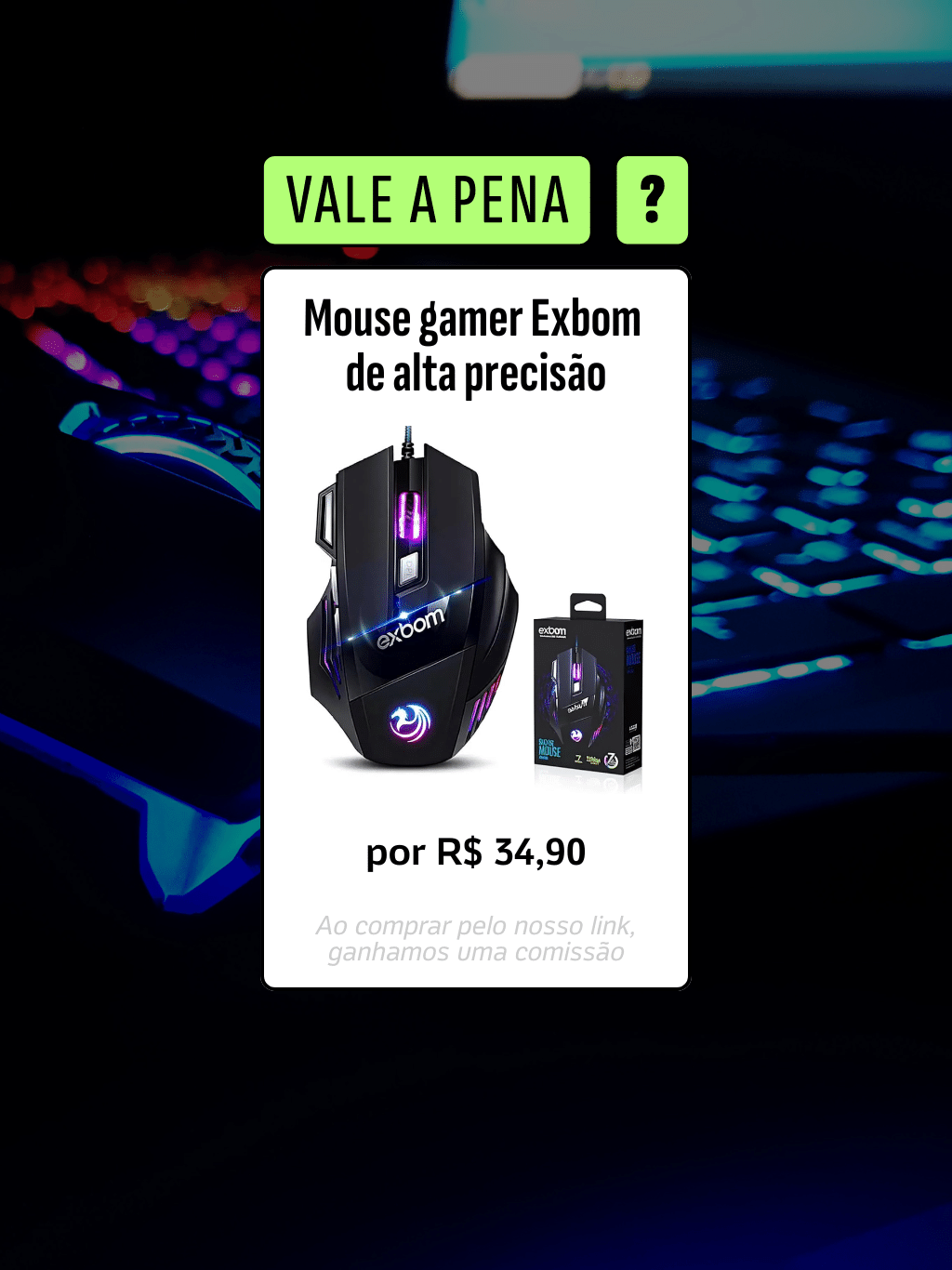 14.11.25 - Vale a pena? Mouse gamer Exbom de alta precisão