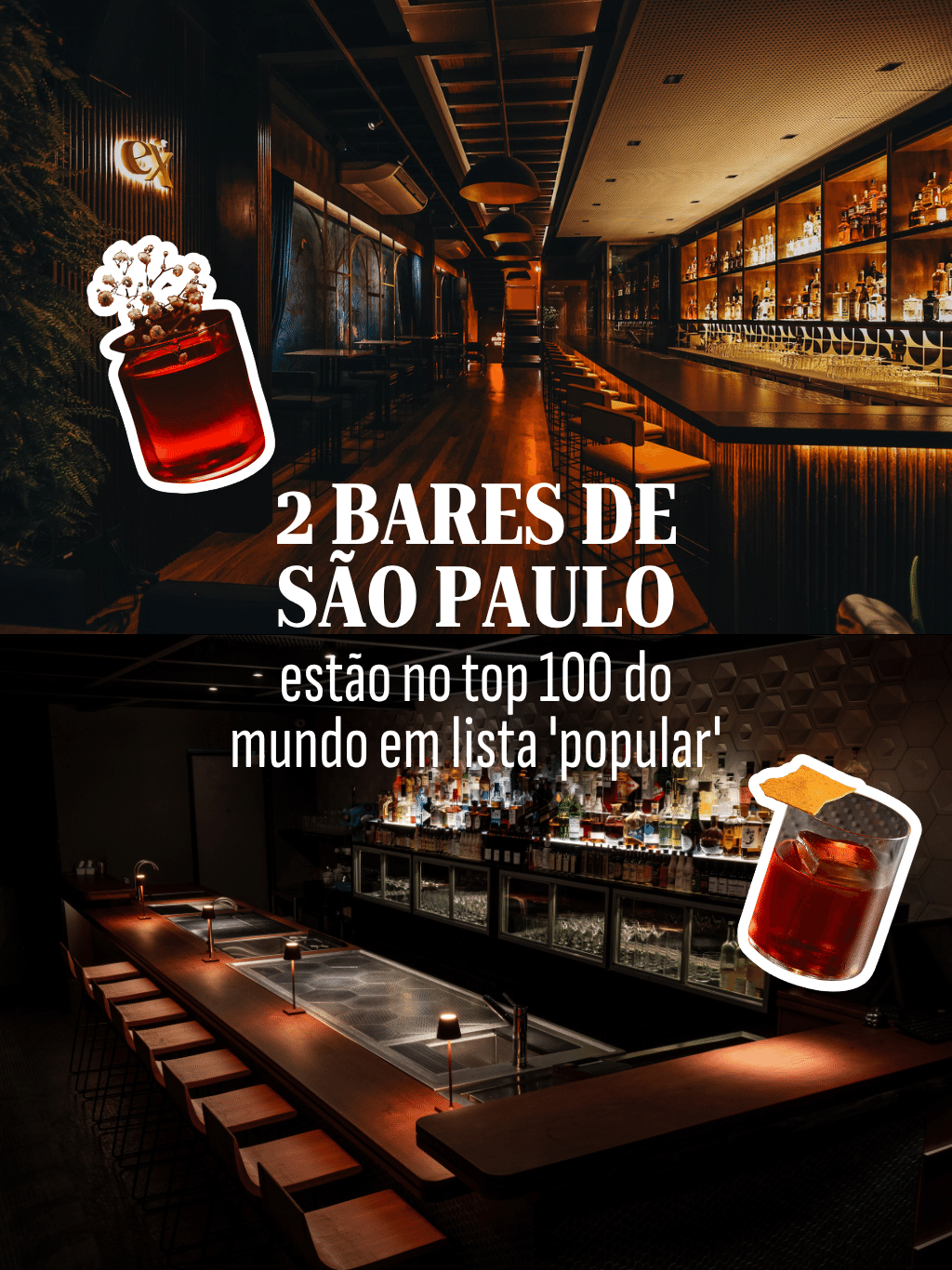 Dois bares brasileiros estão no top 100 do mundo em lista 'popular'