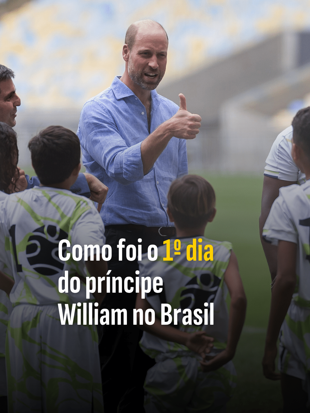 Chaves da cidade, futebol no Maracanã e vôlei em Copa: o 1º dia do príncipe William no Brasil