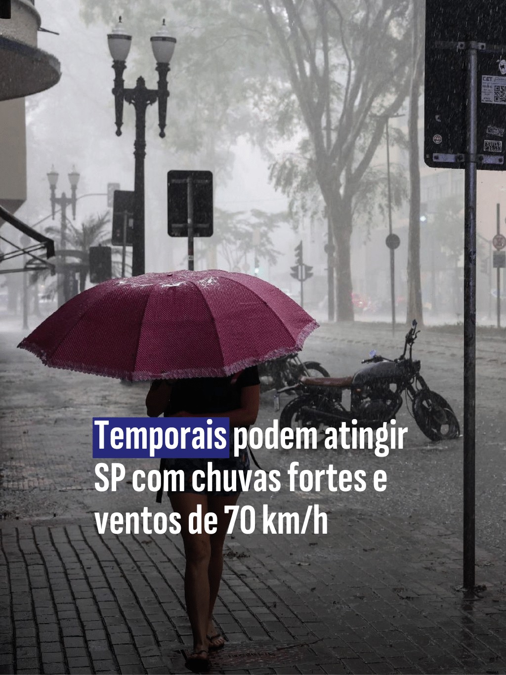 Temporais podem atingir SP com chuvas fortes e ventos de 70 km/h
