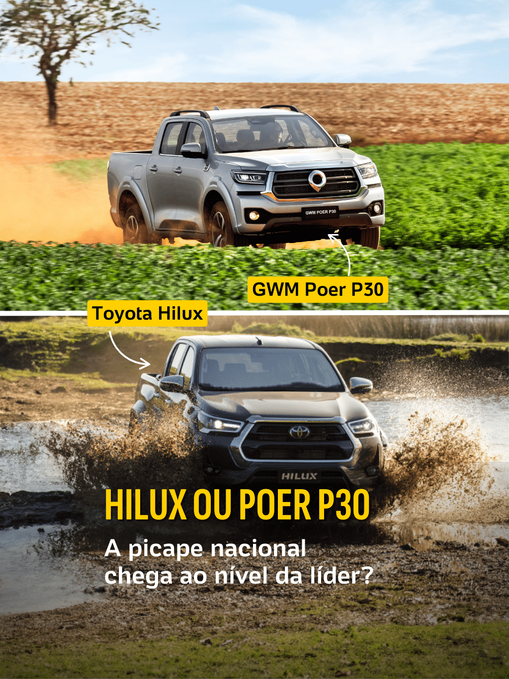 Poer P30 x Hilux: nova picape 'nacional' consegue desafiar a líder Toyota?
