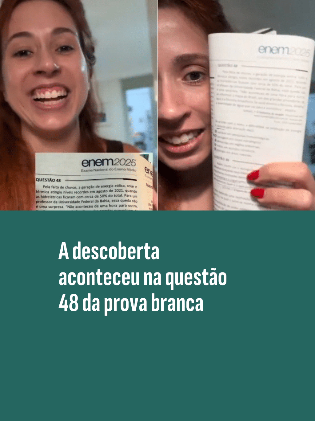 Candidata acha o próprio texto no Enem (e não sabe se acertou a questão) - undefined