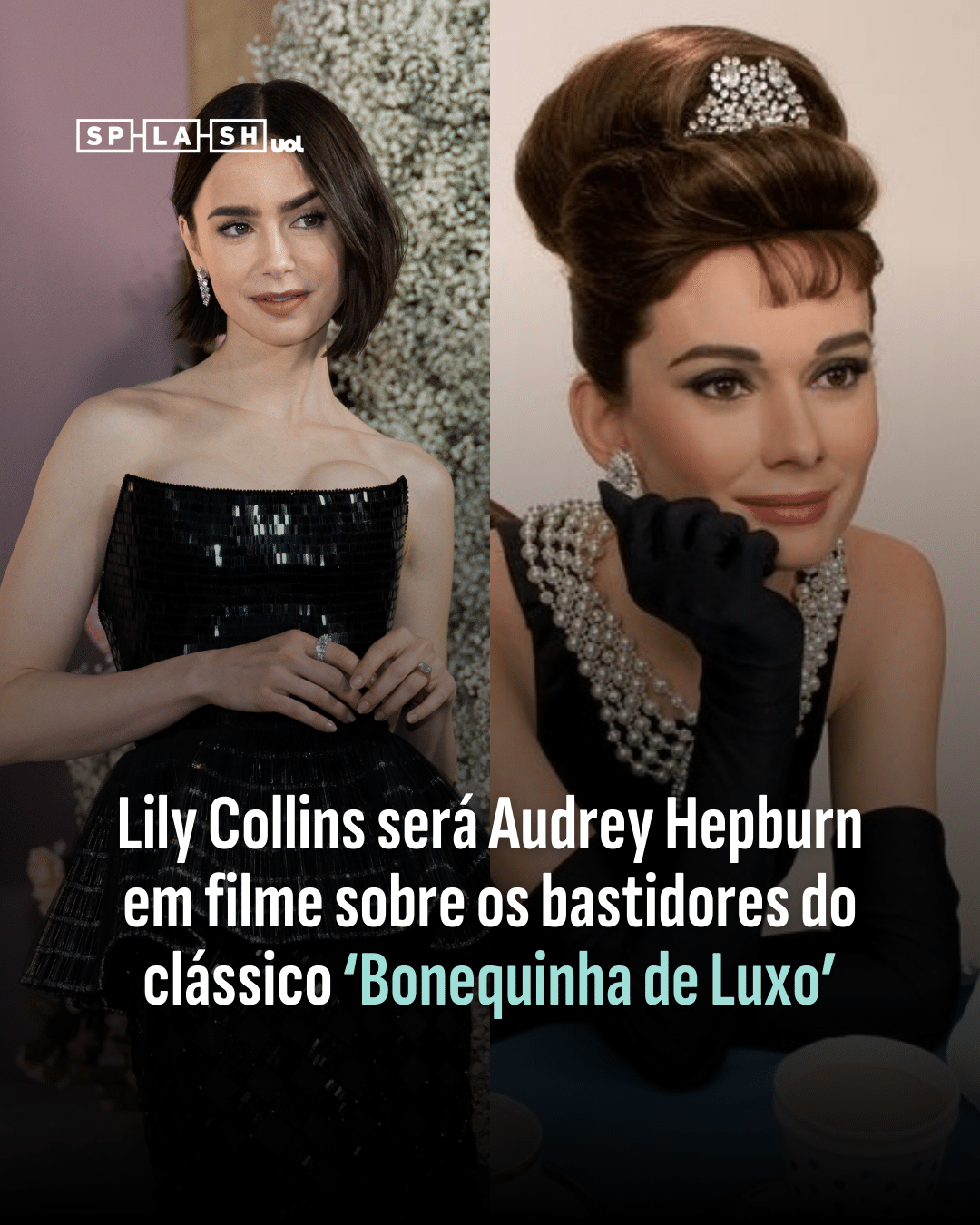 Lily Collins será Audrey Hepburn em filme sobre os bastidores do clássico 'Bonequinha de Luxo'