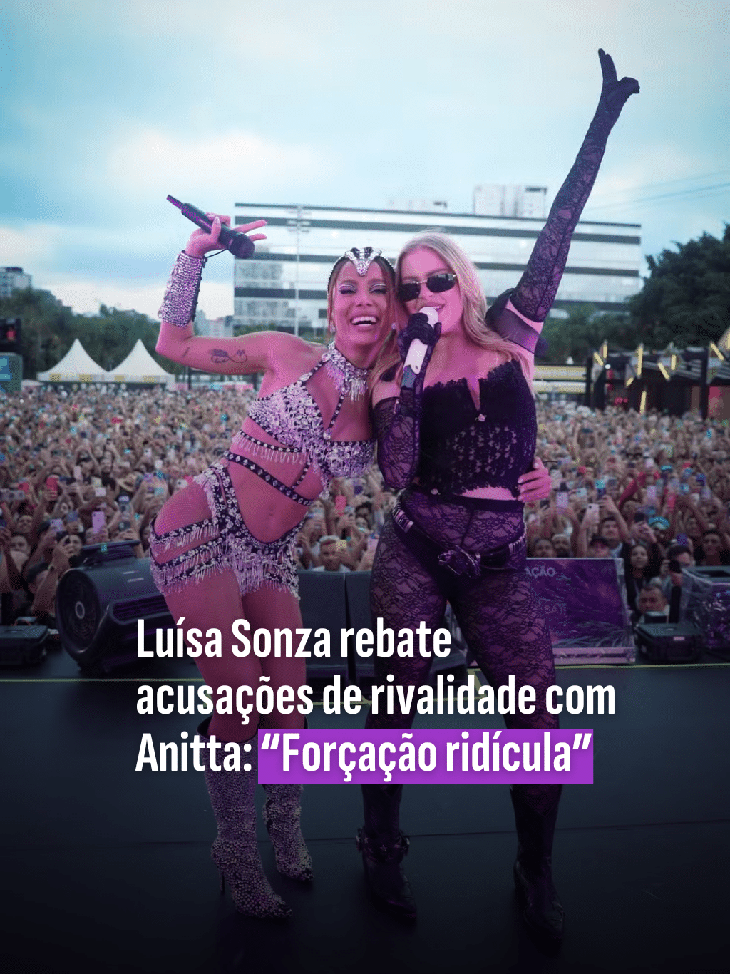Luísa Sonza rebate acusações de rivalidade com Anitta: 'Forçação ridícula'
