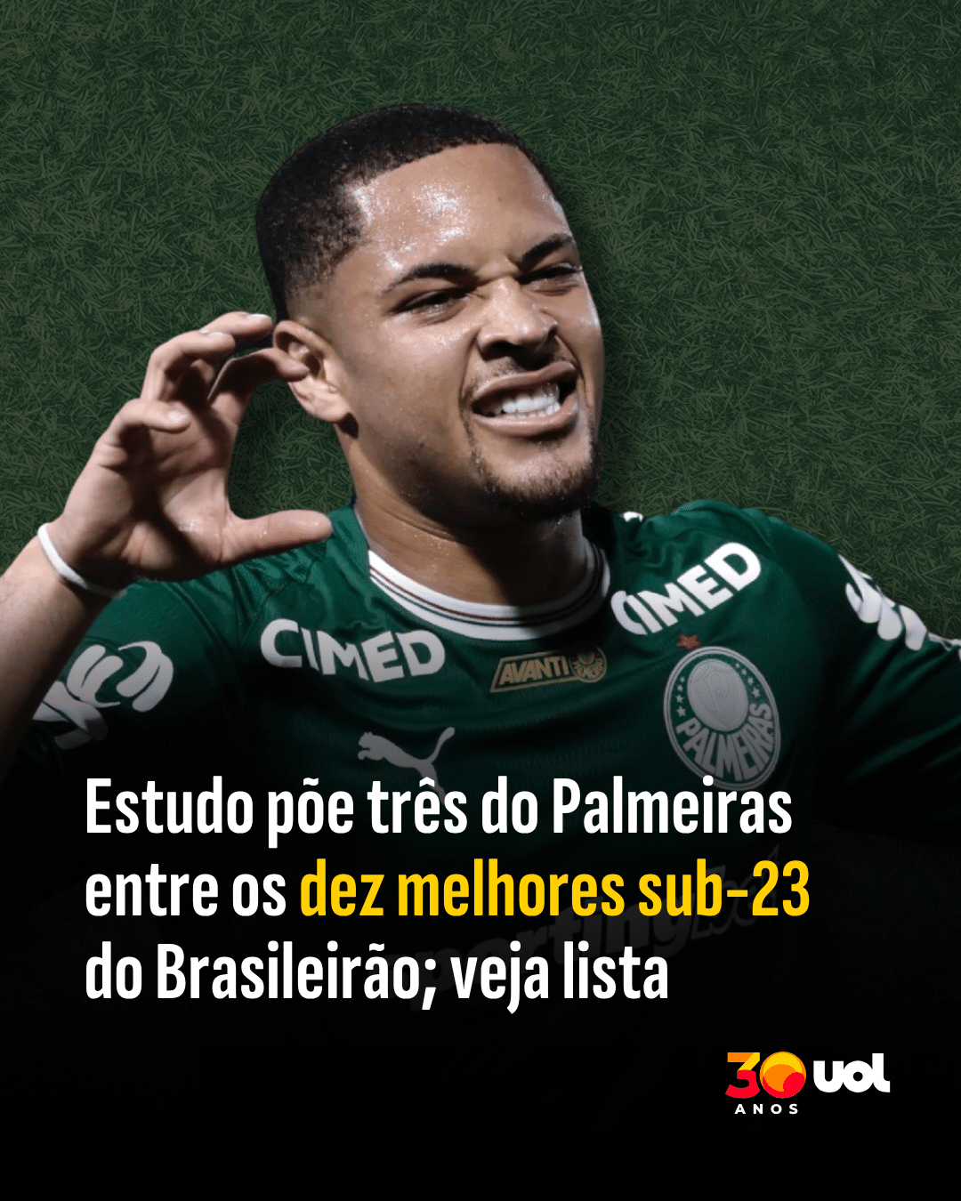 Estudo põe três do Palmeiras entre os dez melhores sub-23 do Brasileirão 1 - undefined