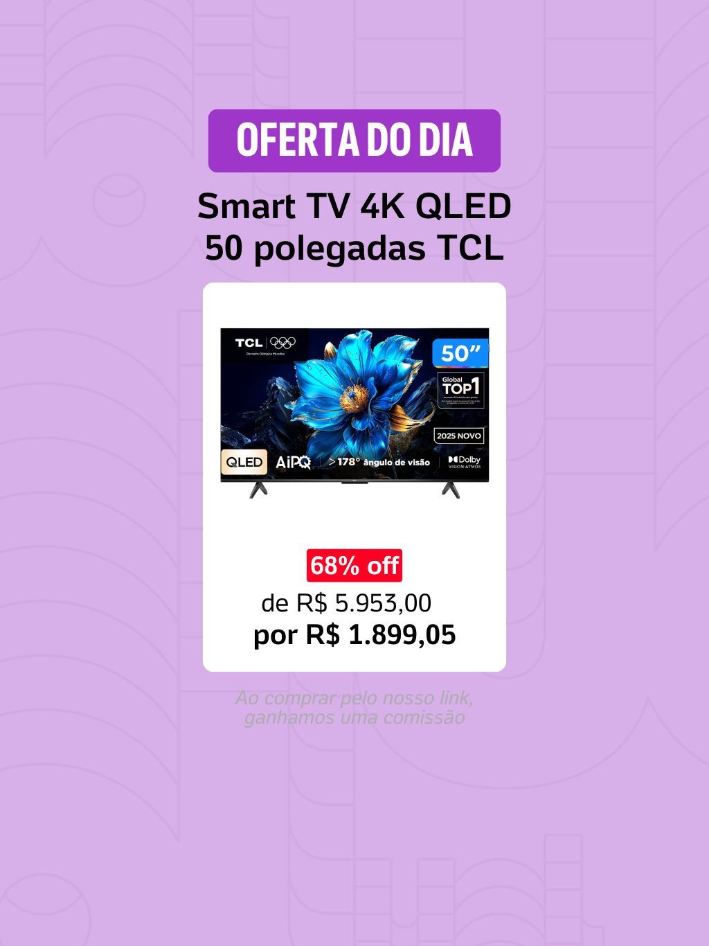 Smart TV 4K QLED 50 polegadas, TCL - undefined