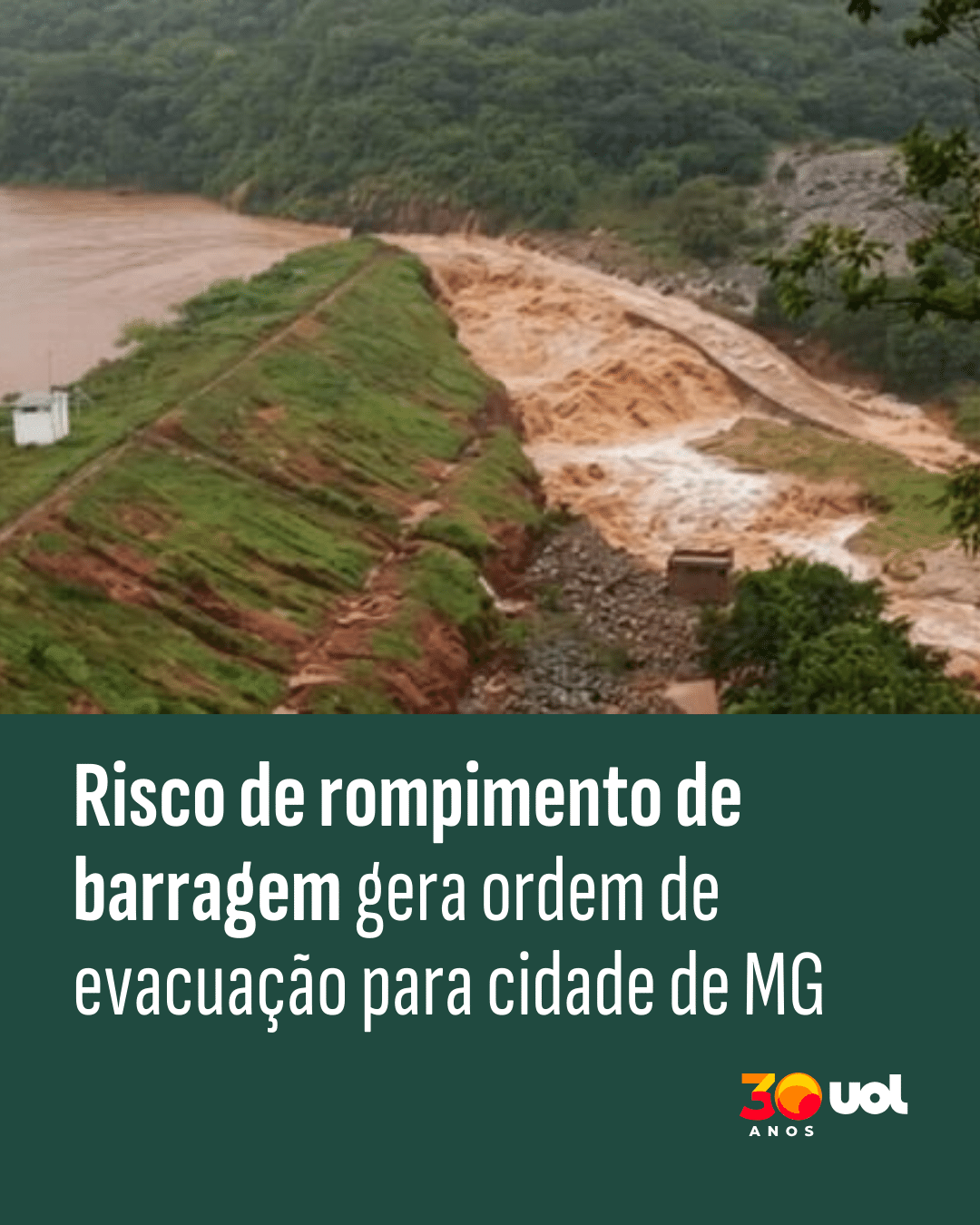 Risco de rompimento de barragem gera ordem de evacuação para cidade de MG