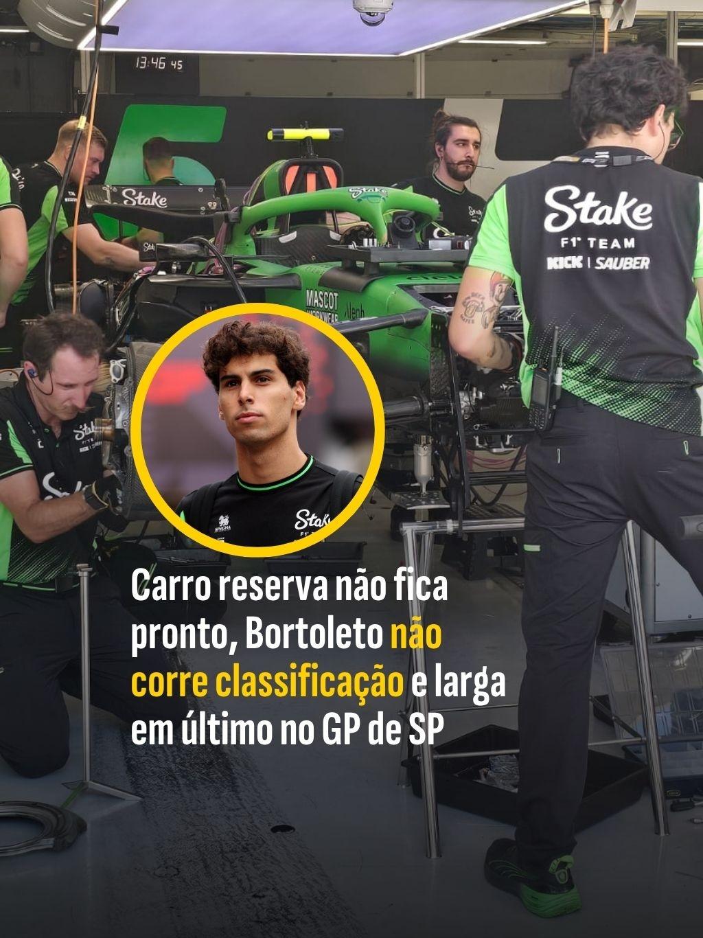 Bortoleto fica fora de classificação e larga na última posição do GP de São Paulo da F1