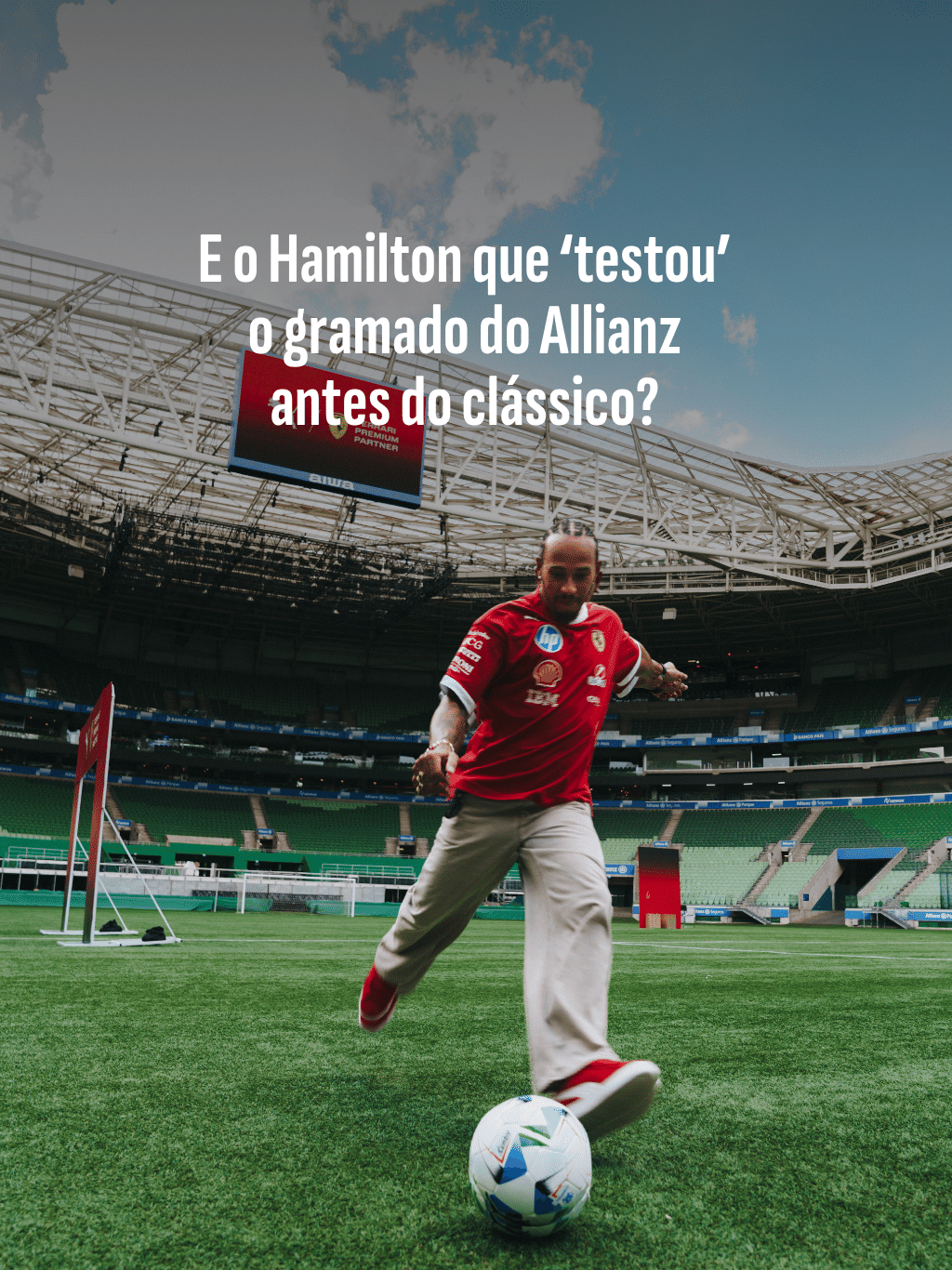 Hamilton ?testa? o gramado do Allianz antes do clássico