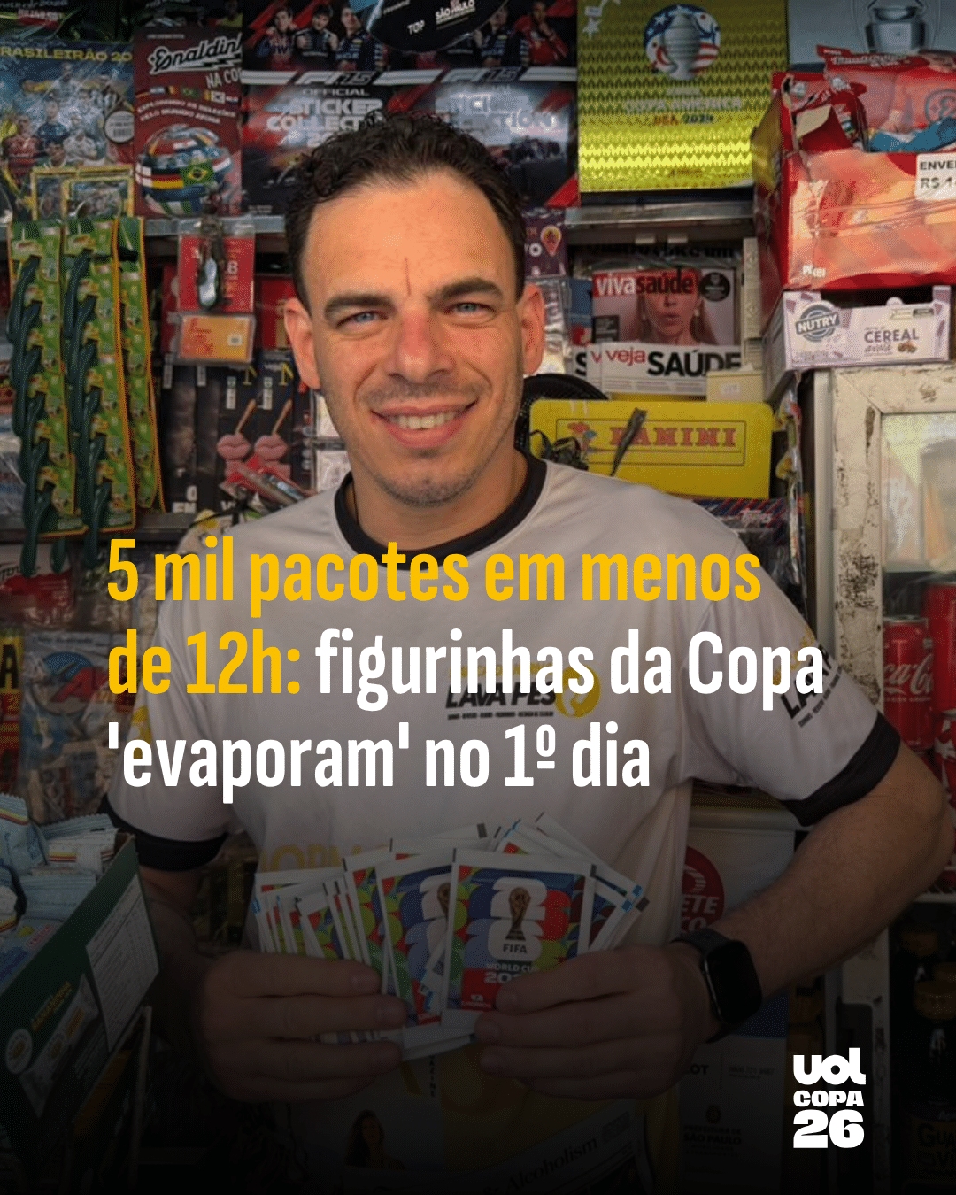 5 mil pacotes em menos de 12h: figurinhas da Copa 'evaporam' no 1º dia