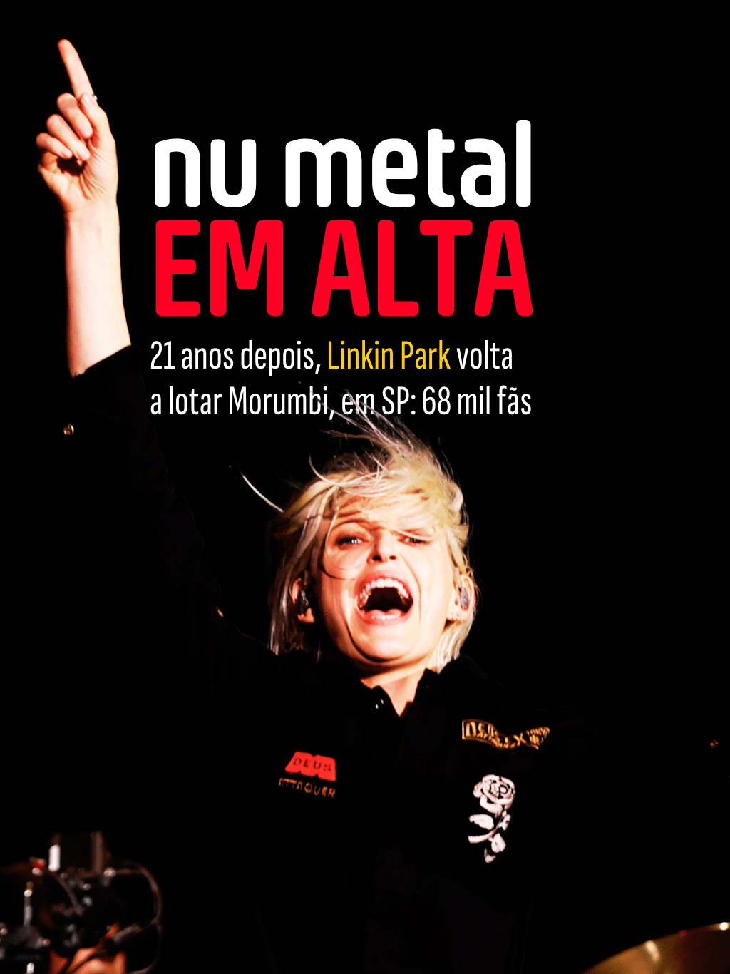 Com chá revelação e sinalizadores, Linkin Park bota 68 mil para cantar em SP