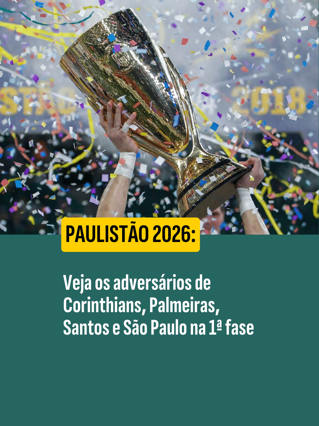 Paulistão 2026: Veja os adversários de Corinthians, Palmeiras, Santos e São Paulo na 1ª fase