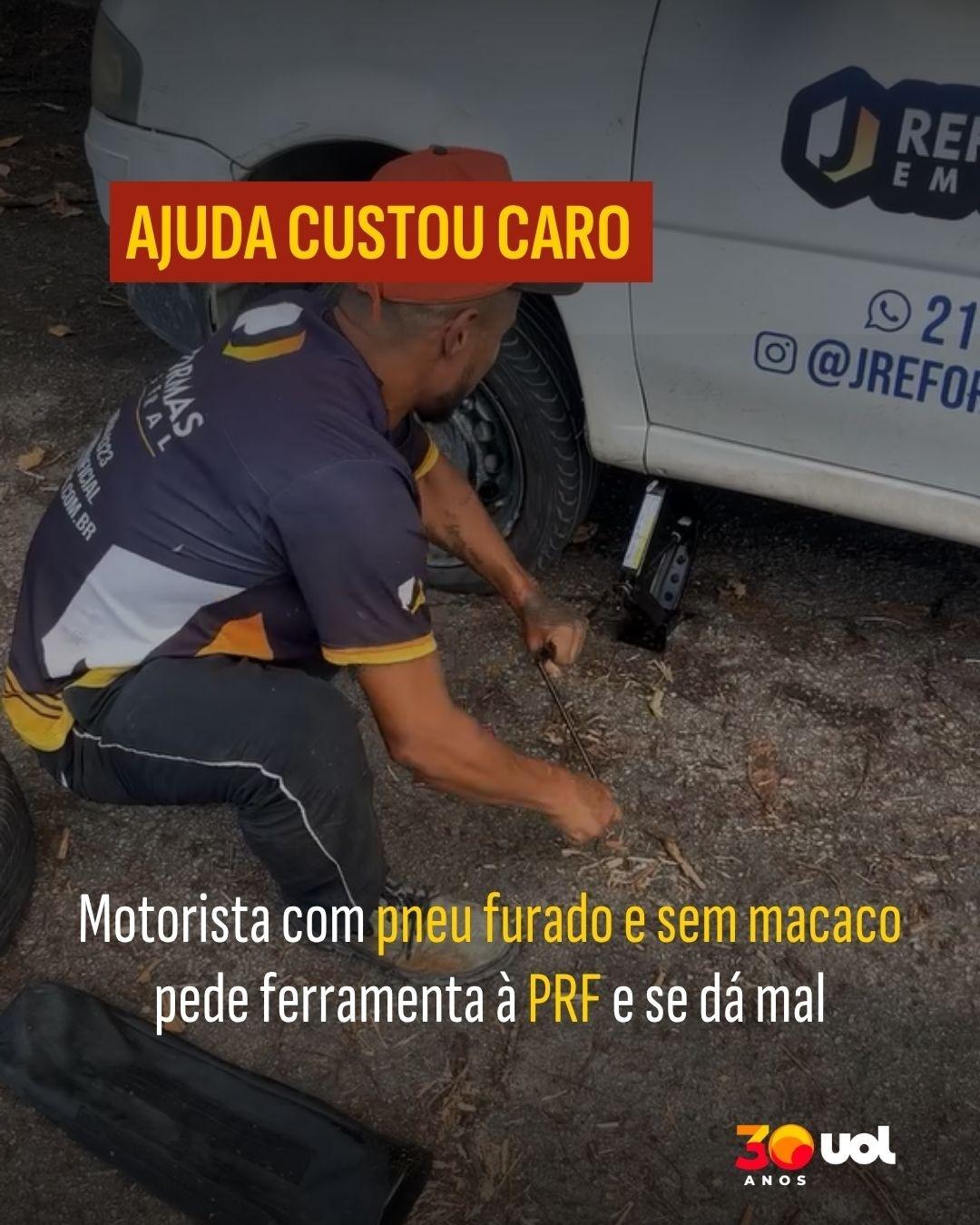 Ajuda dá prejuízo: motorista com pneu furado recorre à PRF e recebe multa