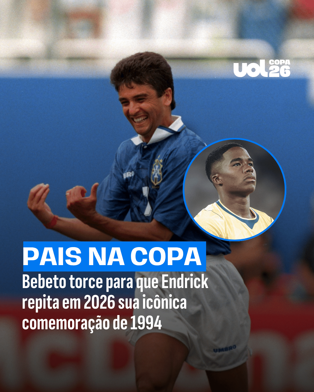 Bebeto torce para que Endrick repita sua icônica comemoração da Copa de 1994 - undefined