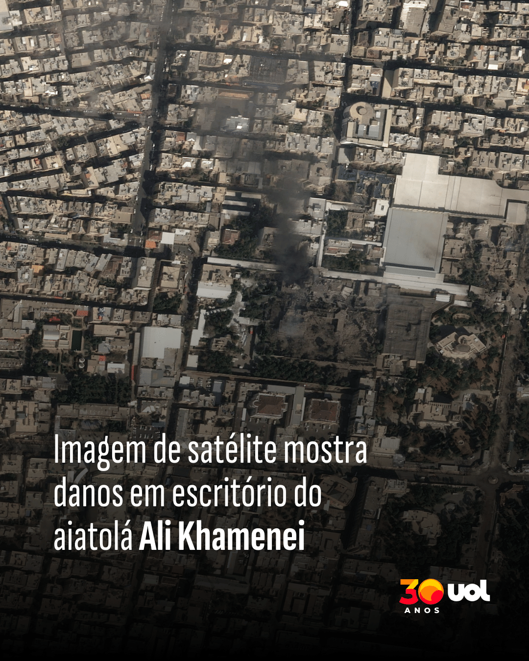 Imagem de satélite mostra danos em escritório do aiatolá Ali Khamenei