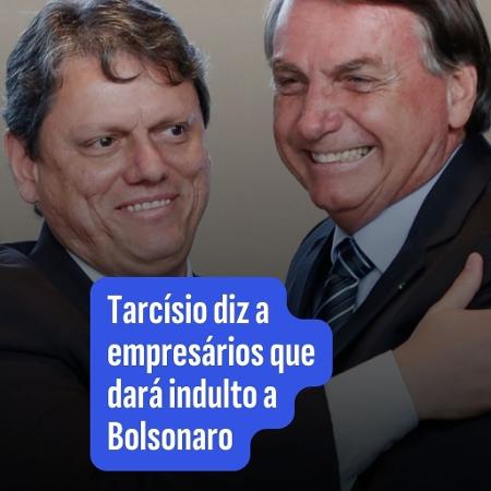 Tarcísio diz a empresários que dará indulto a Bolsonaro Tarcísio diz a empresários que dará indulto a Bolsonaro