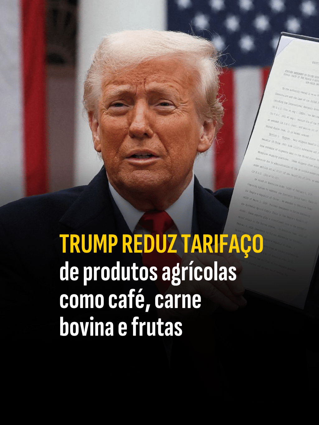 Trump reduz tarifaço de produtos agrícolas como café, carne bovina e frutas