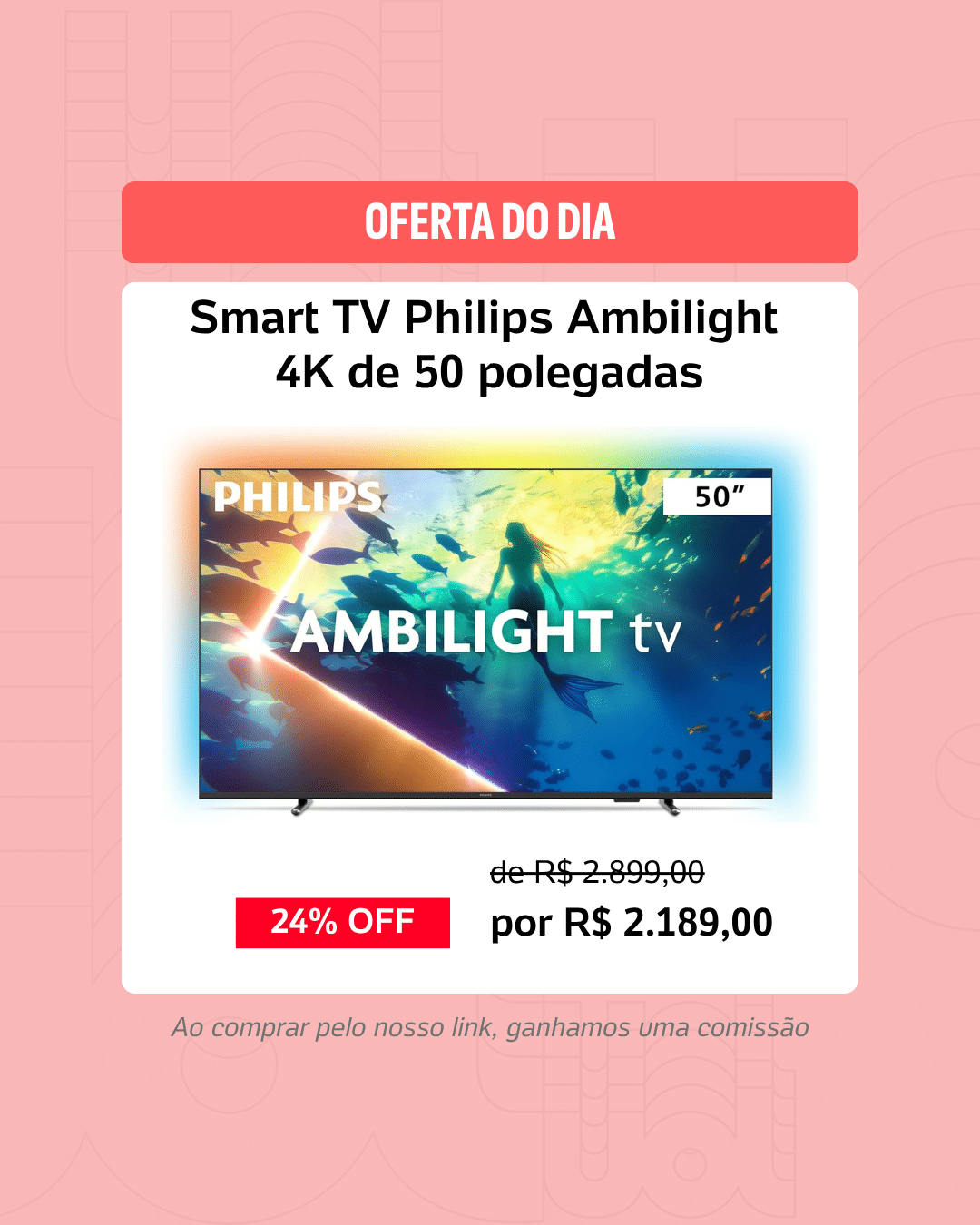 Smart TV Philips Ambilight  4K de 50 polegadas - undefined