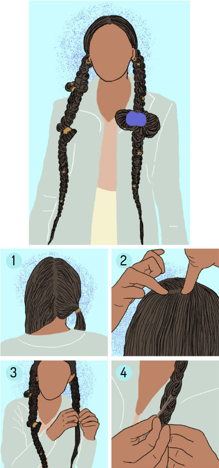 Penteados para crianças com cabelos cacheados/crespos médios e