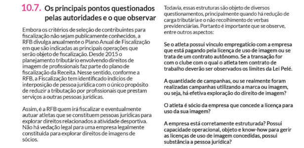 Trecho de cartilha tributária para atletas - Reprodução - Reprodução