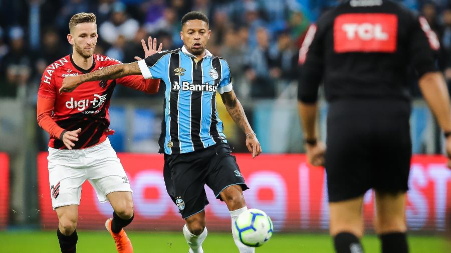 André marcou um dos gols do Grêmio no jogo de ida, em Porto Alegre - Pedro H. Tesch/AGIF
