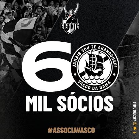 Vasco saltou de 33 mil sócios para 60 mil sócios em menos de três dias de Black Friday - Reprodução / Twitter Vasco
