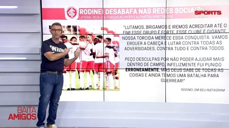 Neto critica Filipe Luis por não questionar expulsão de Rodinei - Reprodução/Bandsports