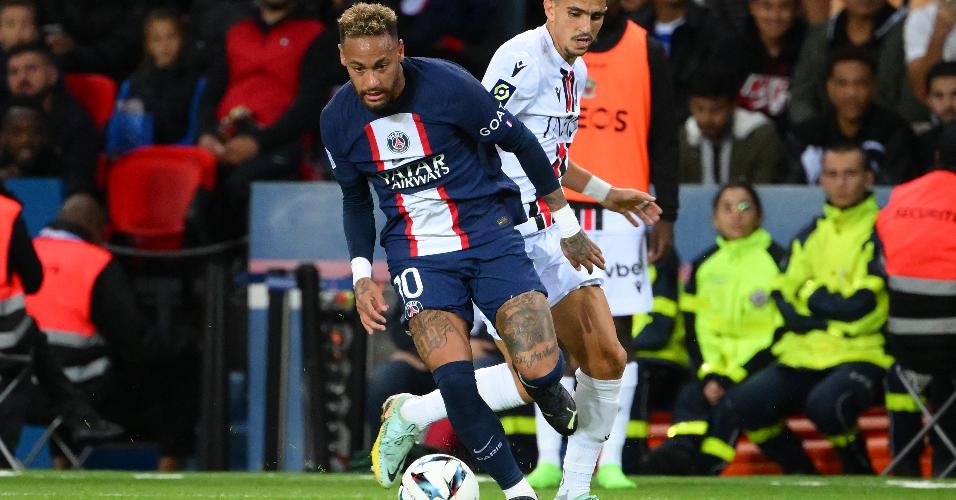 Neymar em ação pelo PSG no Campeonato Francês