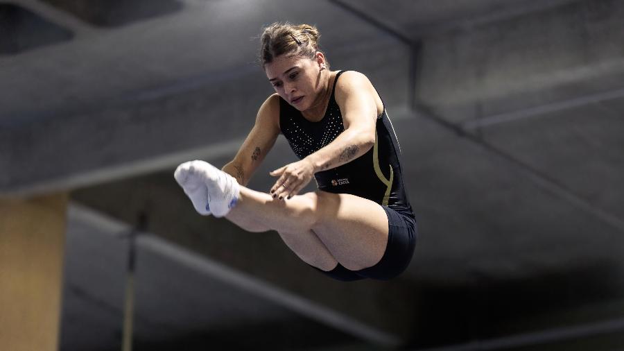 Alice Gomes voa em apresentação de ginástica de trampolim - Hedgard Moraes/MTC