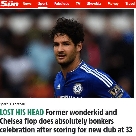 Alexandre Pato virou destaque no jornal 'The Sun'