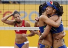 Brasileiras demoram a engrenar, mas arrasam dupla chilena no vôlei de praia - EFE/Javier Etxezarreta