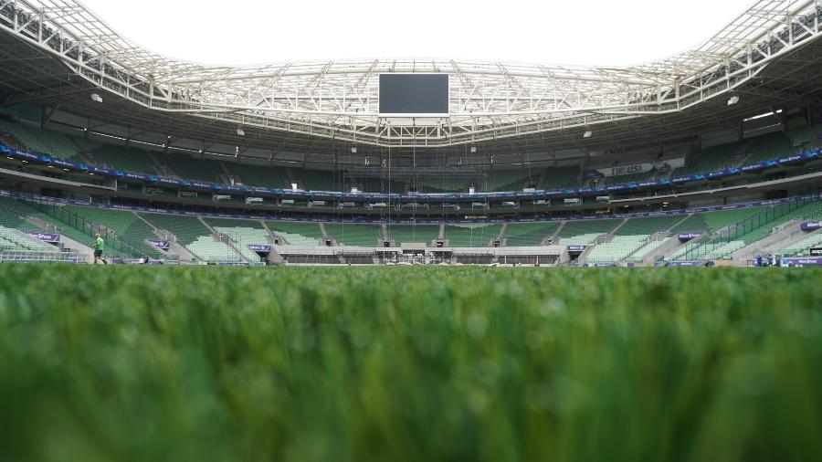 Estádio passa por reforma há quase um mês para substituir grama natural pela sintética - Divulgação/Allianz Parque