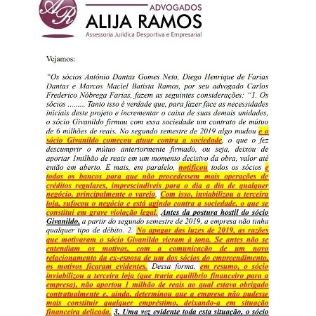 Anexada ao processo, ata de reunião apresentada por sócios acusa Hulk e cita esposa do jogador - Reprodução