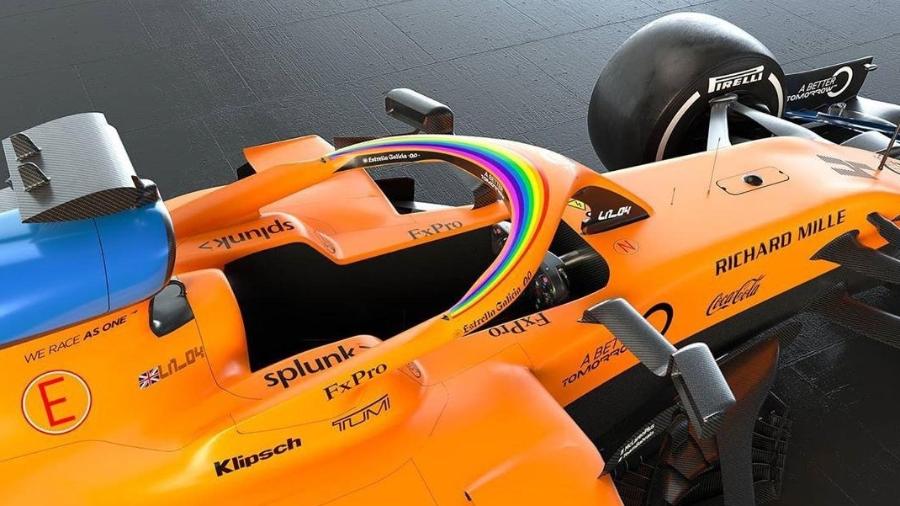 McLaren irá correr com as cores do arco-íris no halo de seu carro - Reprodução/Instagram