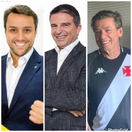 Julio Brant, Leven Siano e Jorge Salgado tiveram opiniões distintas após a reunião sobre a eleição do Vasco - Divulgação